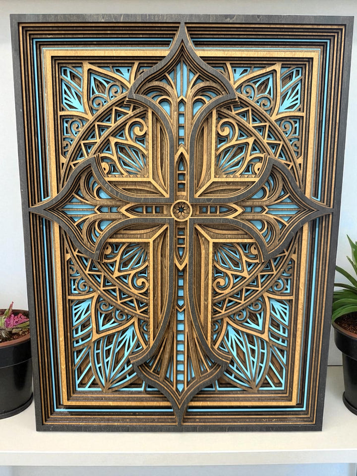 [PRE-ORDER] Handmade 3D 8-Layer Wooden Cross | Made in the USA [SHIPS IN 3-4 WEEKS]