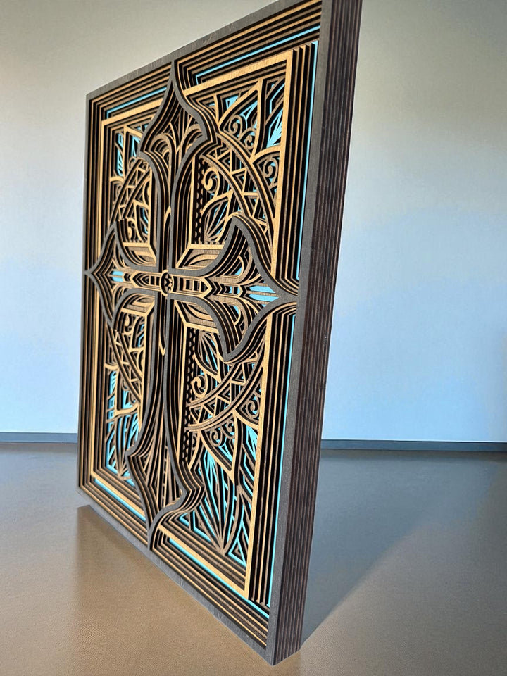 [PRE-ORDER] Handmade 3D 8-Layer Wooden Cross | Made in the USA [SHIPS IN 3-4 WEEKS]