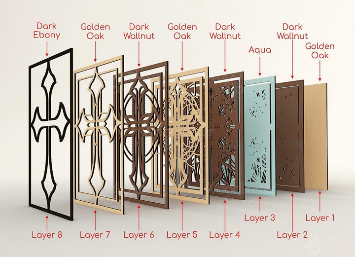 [PRE-ORDER] Handmade 3D 8-Layer Wooden Cross | Made in the USA [SHIPS IN 3-4 WEEKS]