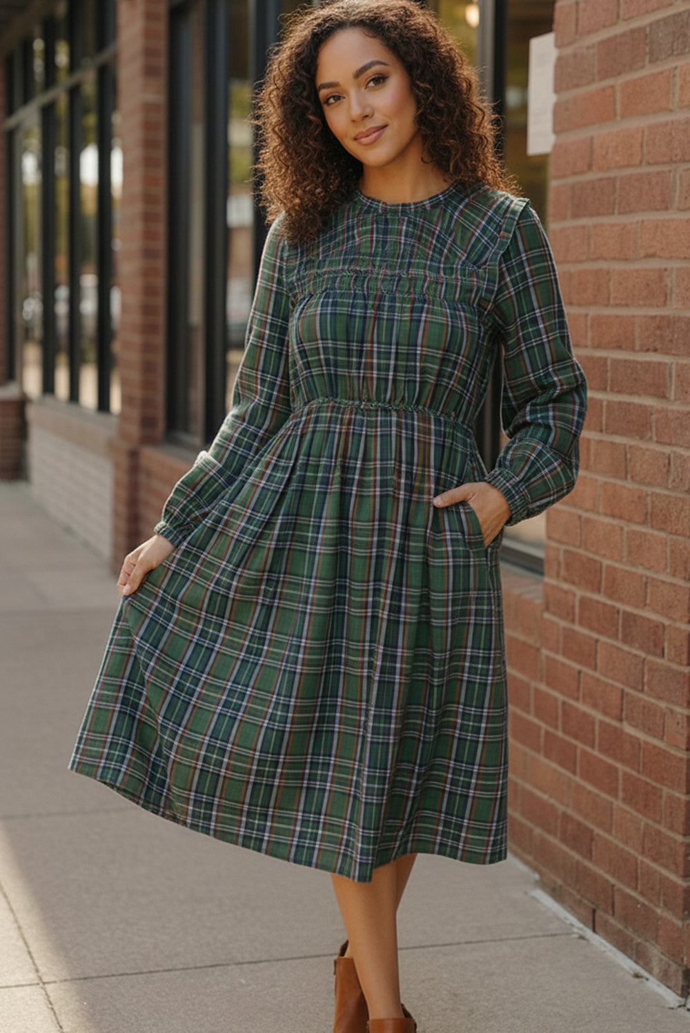 Cedar Lane Plaid Midi Dress    Joy & Country