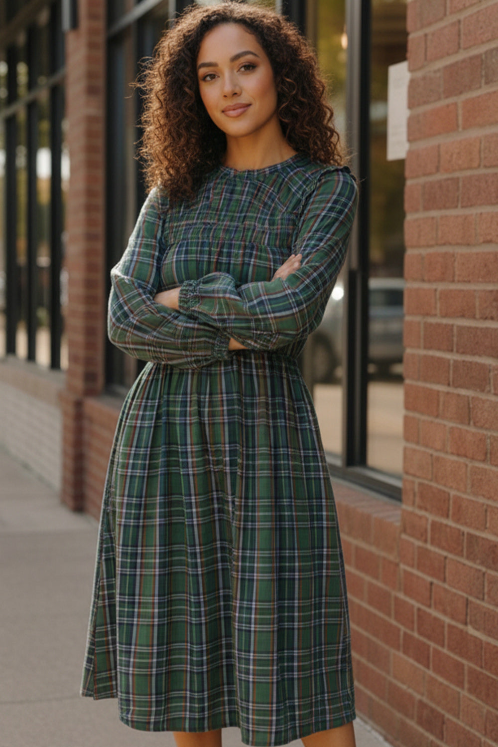 Cedar Lane Plaid Midi Dress    Joy & Country