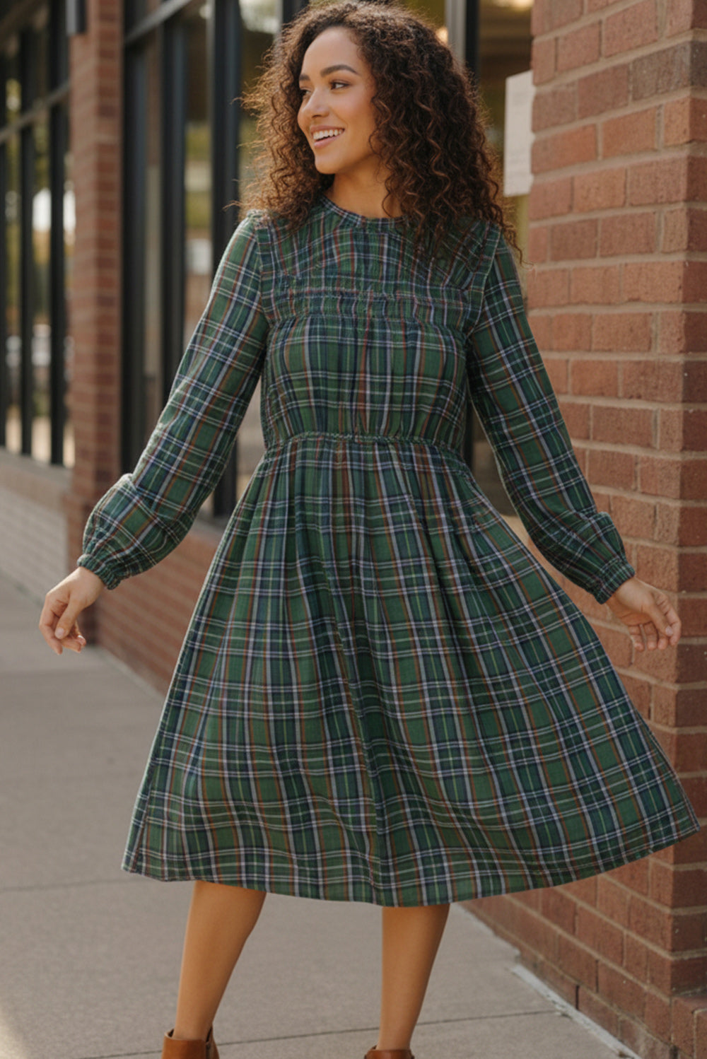 Cedar Lane Plaid Midi Dress    Joy & Country