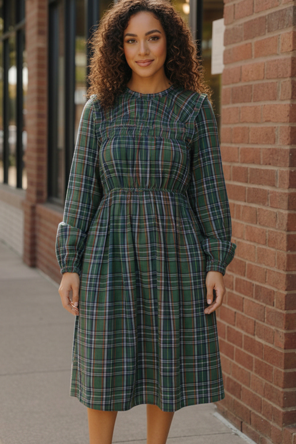 Cedar Lane Plaid Midi Dress    Joy & Country