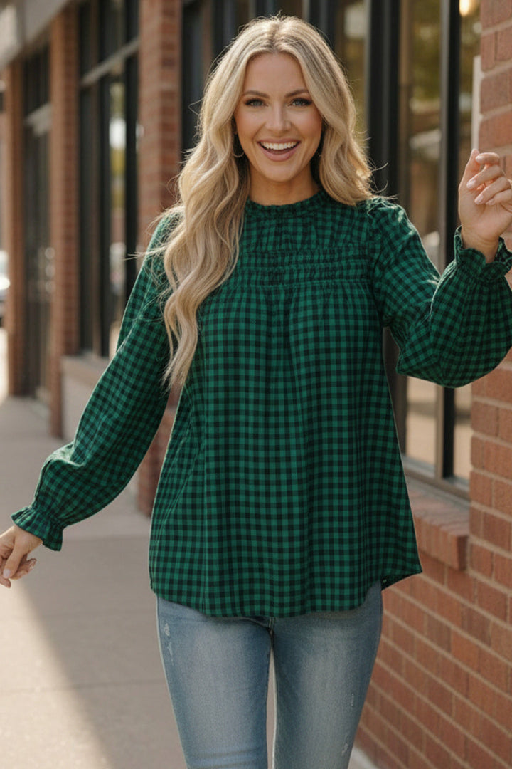 Wildwood Check Green Smock    Joy & Country