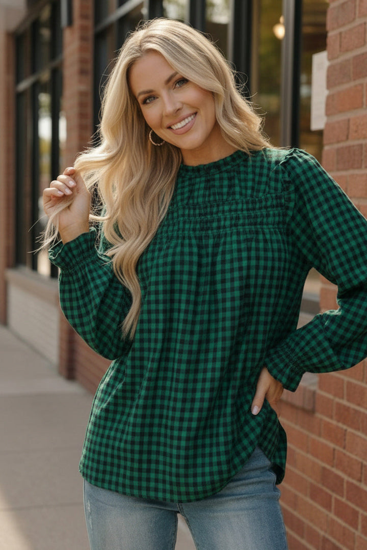 Wildwood Check Green Smock    Joy & Country