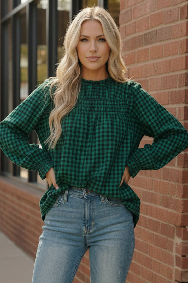 Wildwood Check Green Smock    Joy & Country