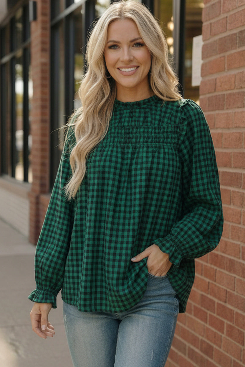 Wildwood Check Green Smock    Joy & Country