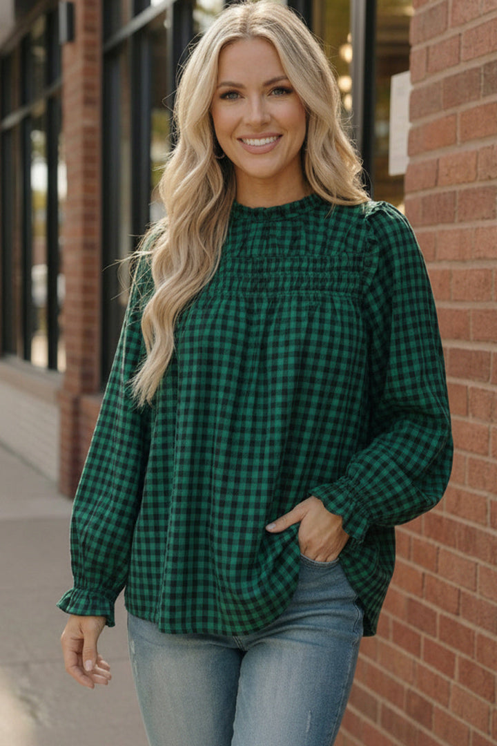 Wildwood Check Green Smock    Joy & Country
