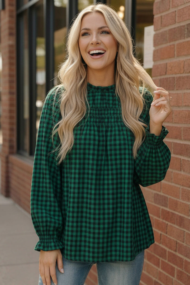 Wildwood Check Green Smock    Joy & Country