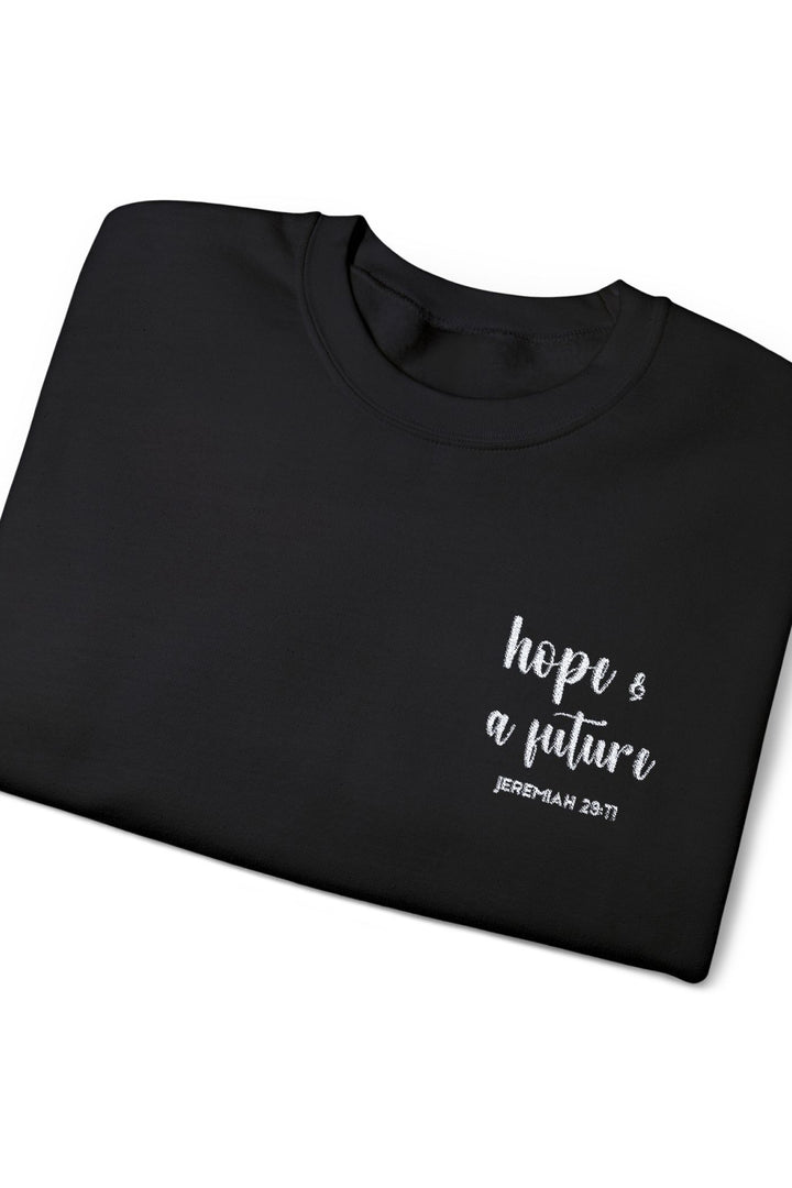 [Embroidered] Hope & A Future - Jeremiah 29:11 - Unisex Crew-Neck Sweatshirt - Joy & Country