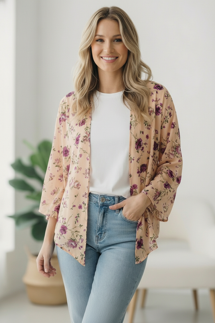 Dainty Layers Floral Kimono    Joy & Country