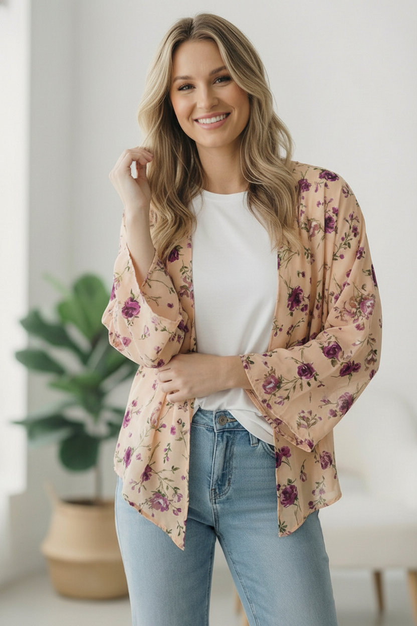 Dainty Layers Floral Kimono    Joy & Country