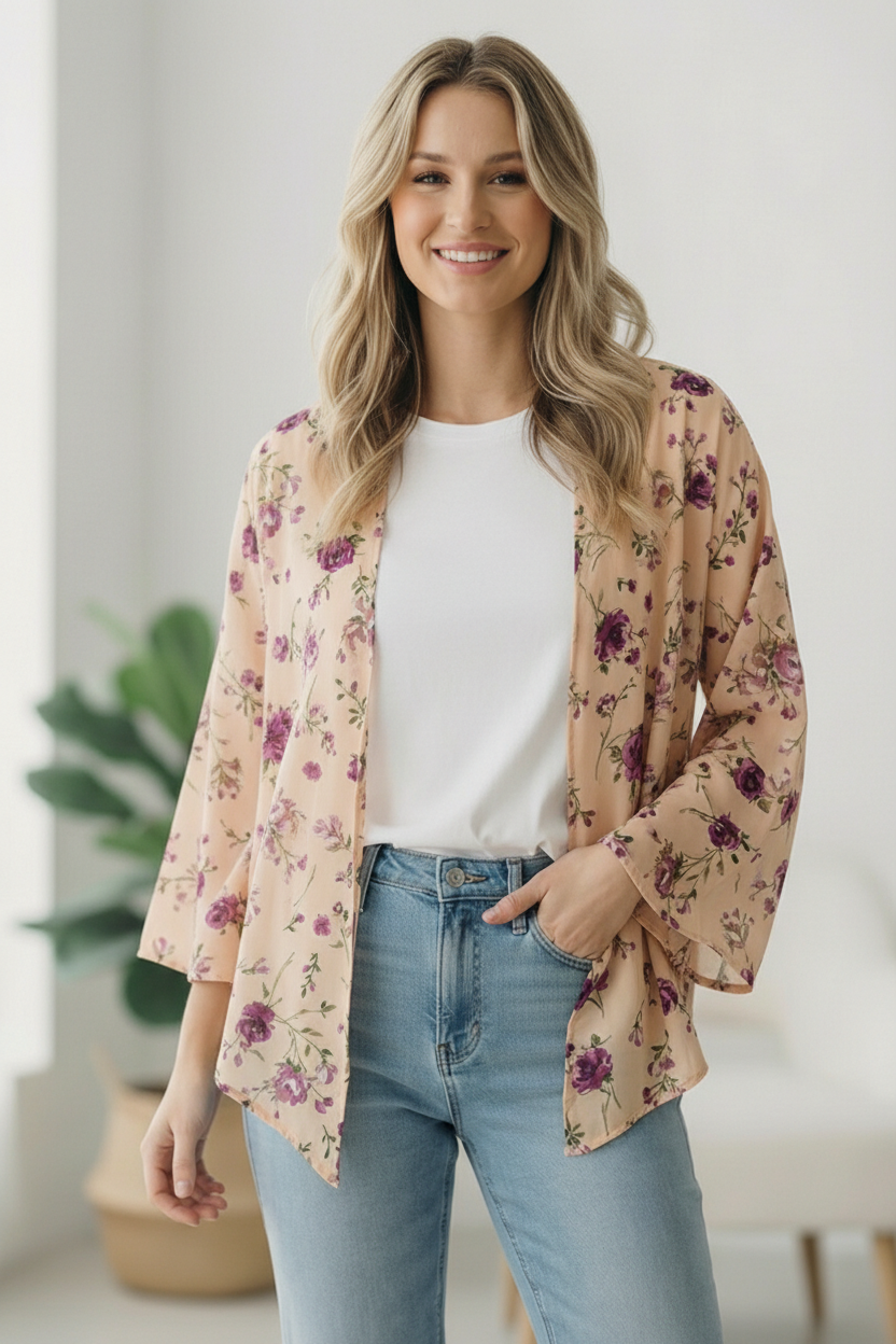 Dainty Layers Floral Kimono    Joy & Country