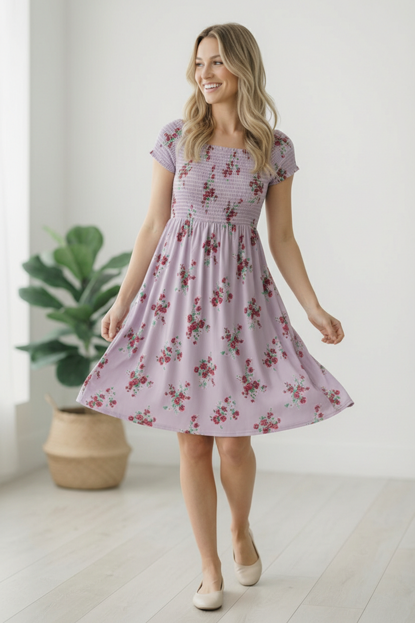 My Favorite Chapter Lilac Floral Dress    Joy & Country