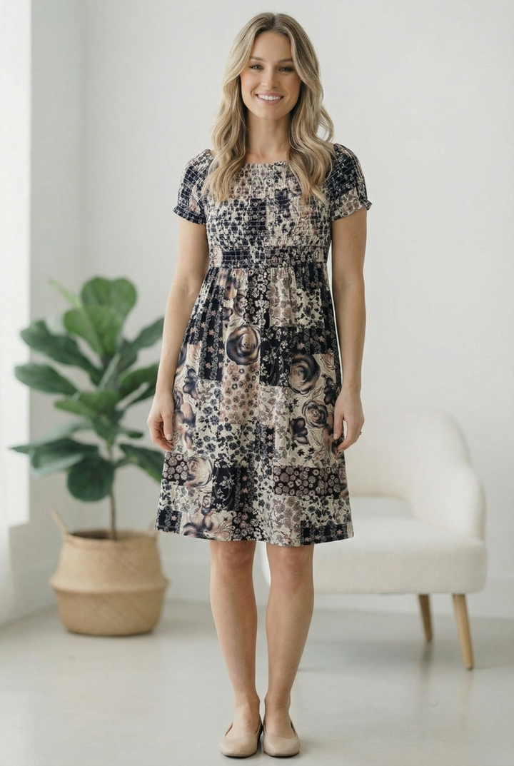 My Favorite Chapter Patchwork Dress    Joy & Country