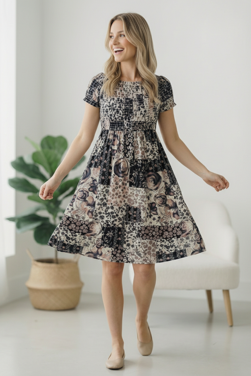 My Favorite Chapter Patchwork Dress    Joy & Country