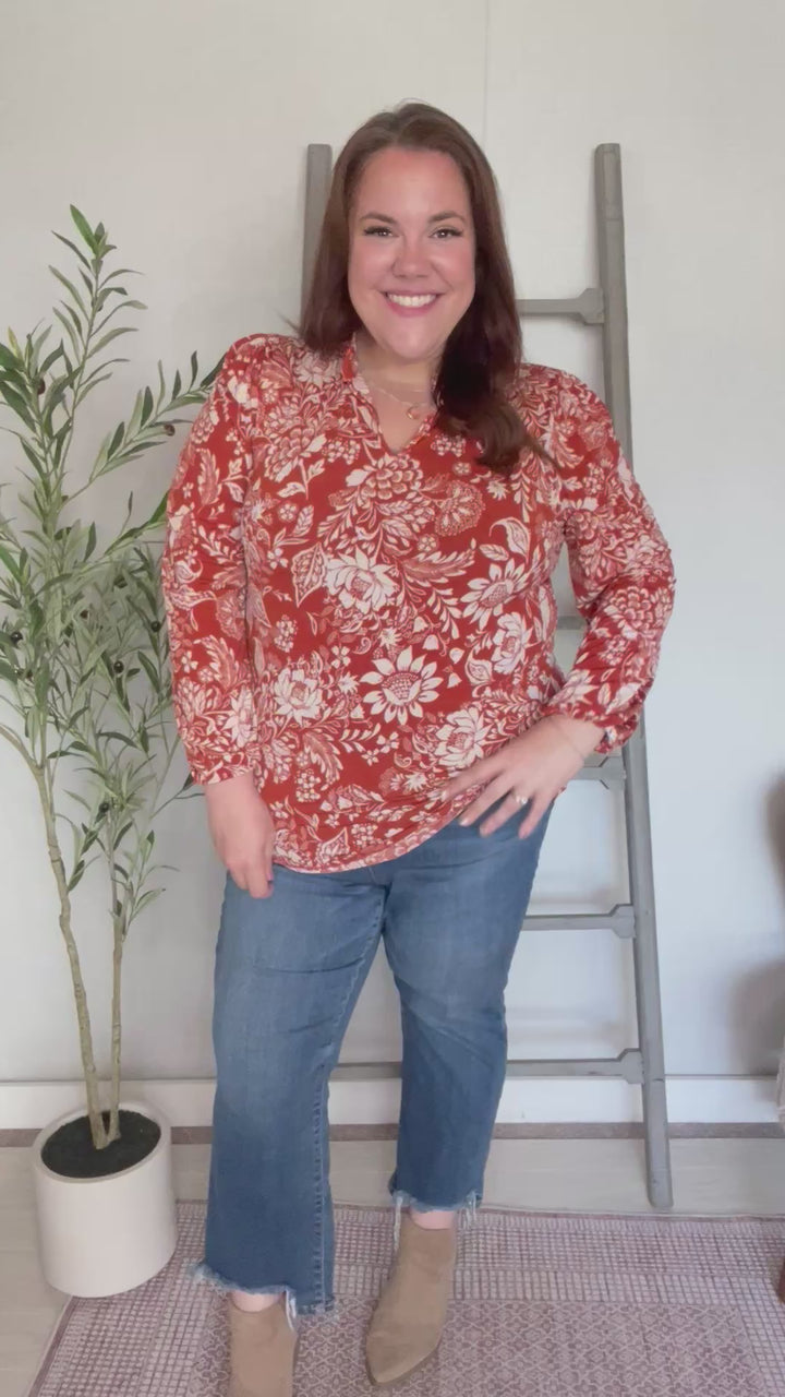 Autumn Bloom Vintage Top