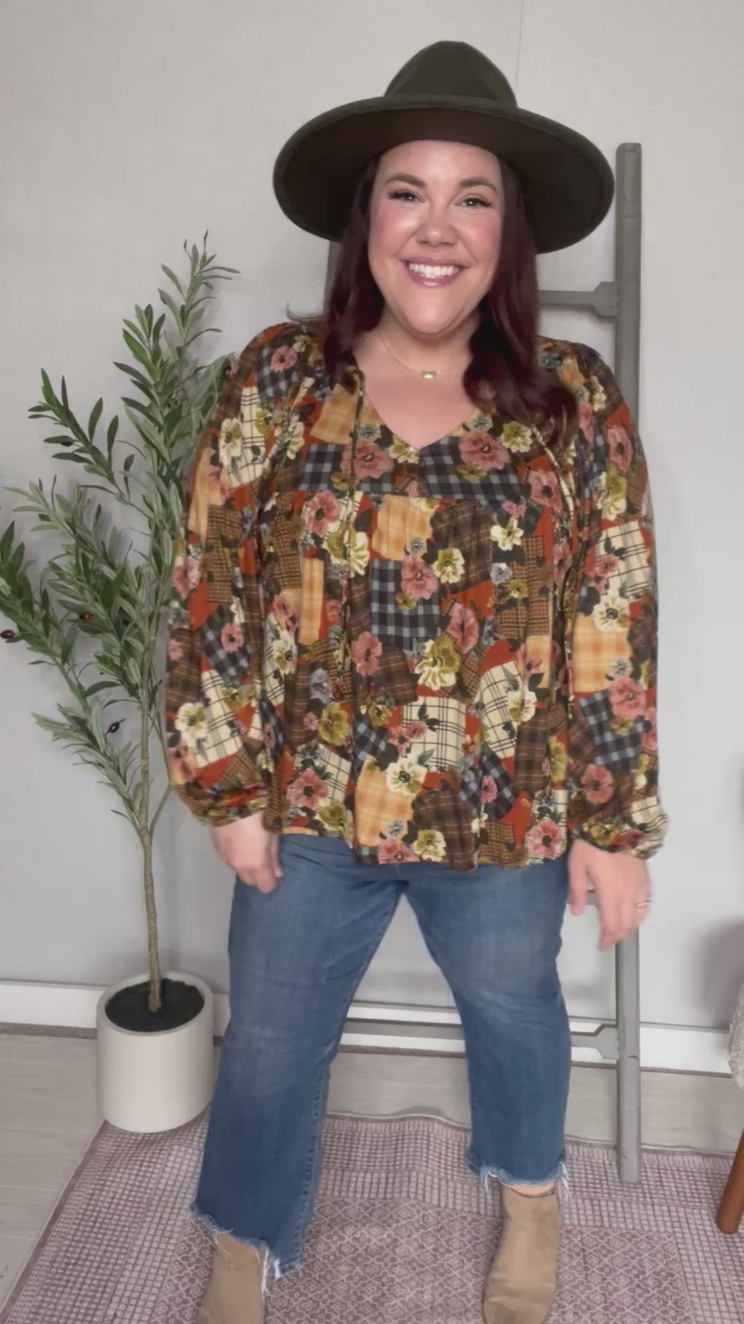 Autumn Charm Patchwork Blouse