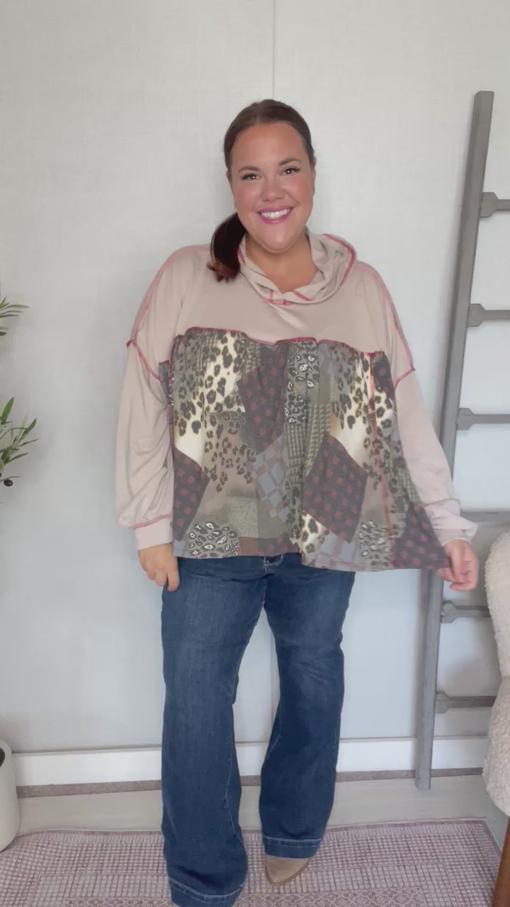 Wild Whimsy Animal Patchwork Hoodie