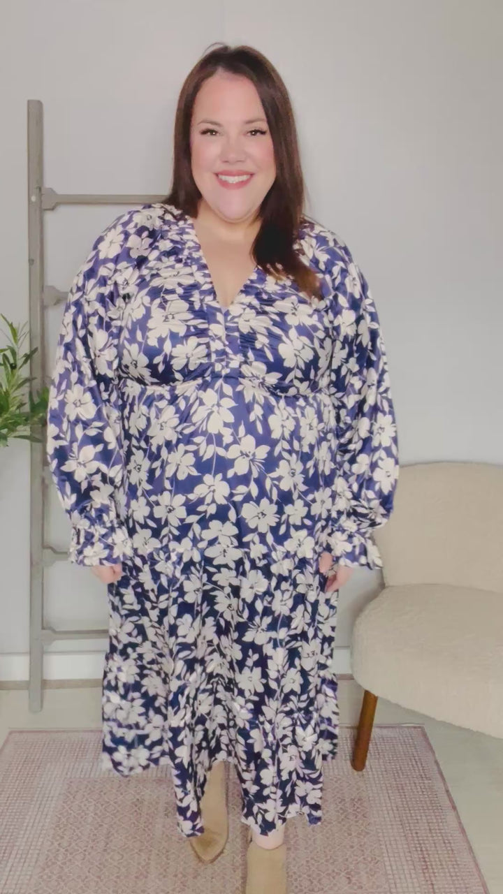 Blue Blossom Orchid Maxi Dress