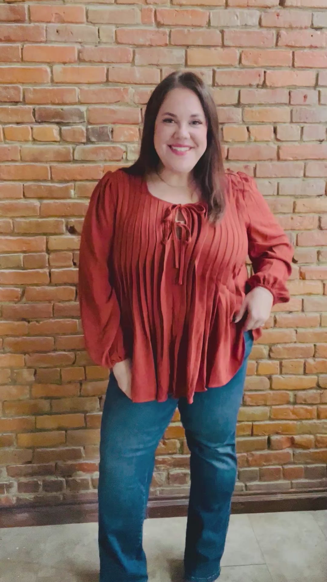 Copper Luxe Pleated Blouse