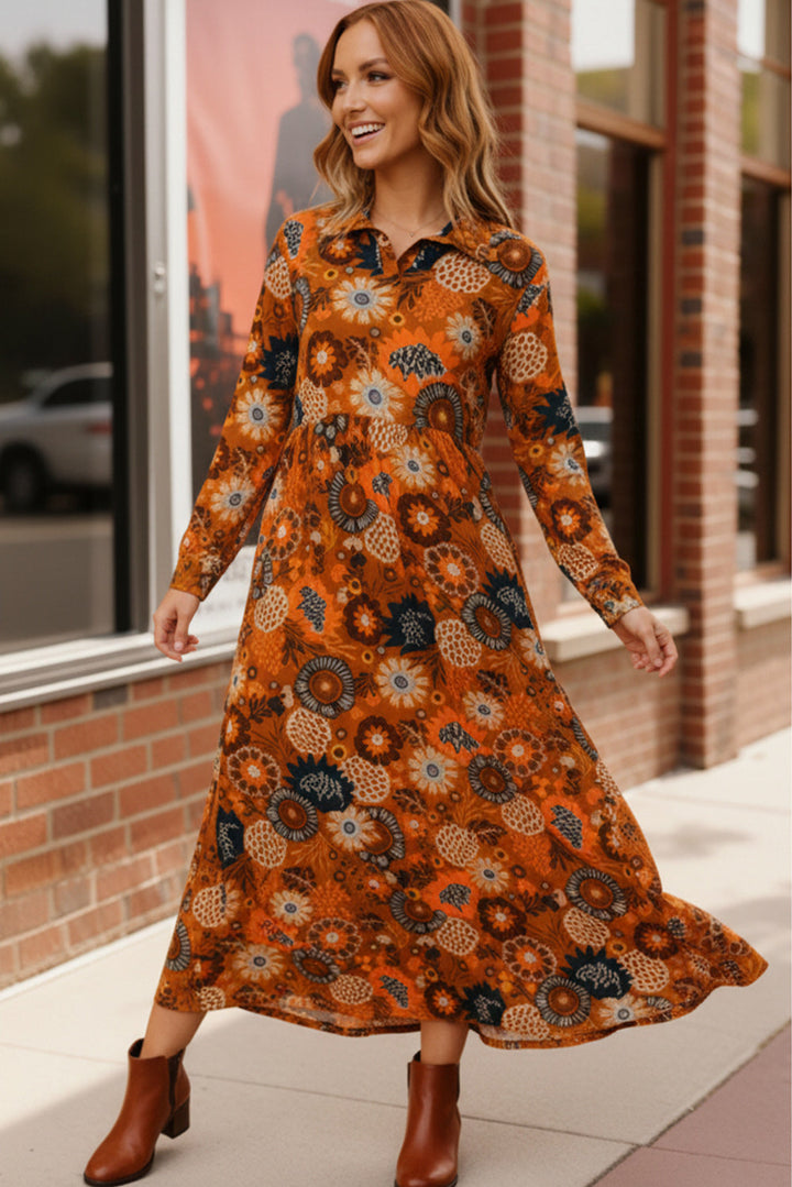 Groovy Garden Rust Maxi Dress    Joy & Country
