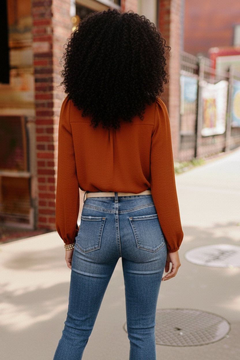 Copper Charm Pleated Blouse    Joy & Country