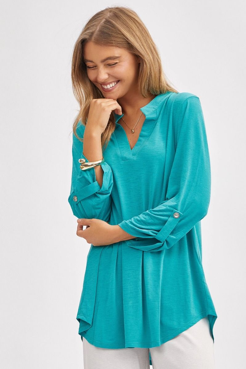 Flattering Fit 3/4-Sleeve Top   Shirts & Tops Joy & Country