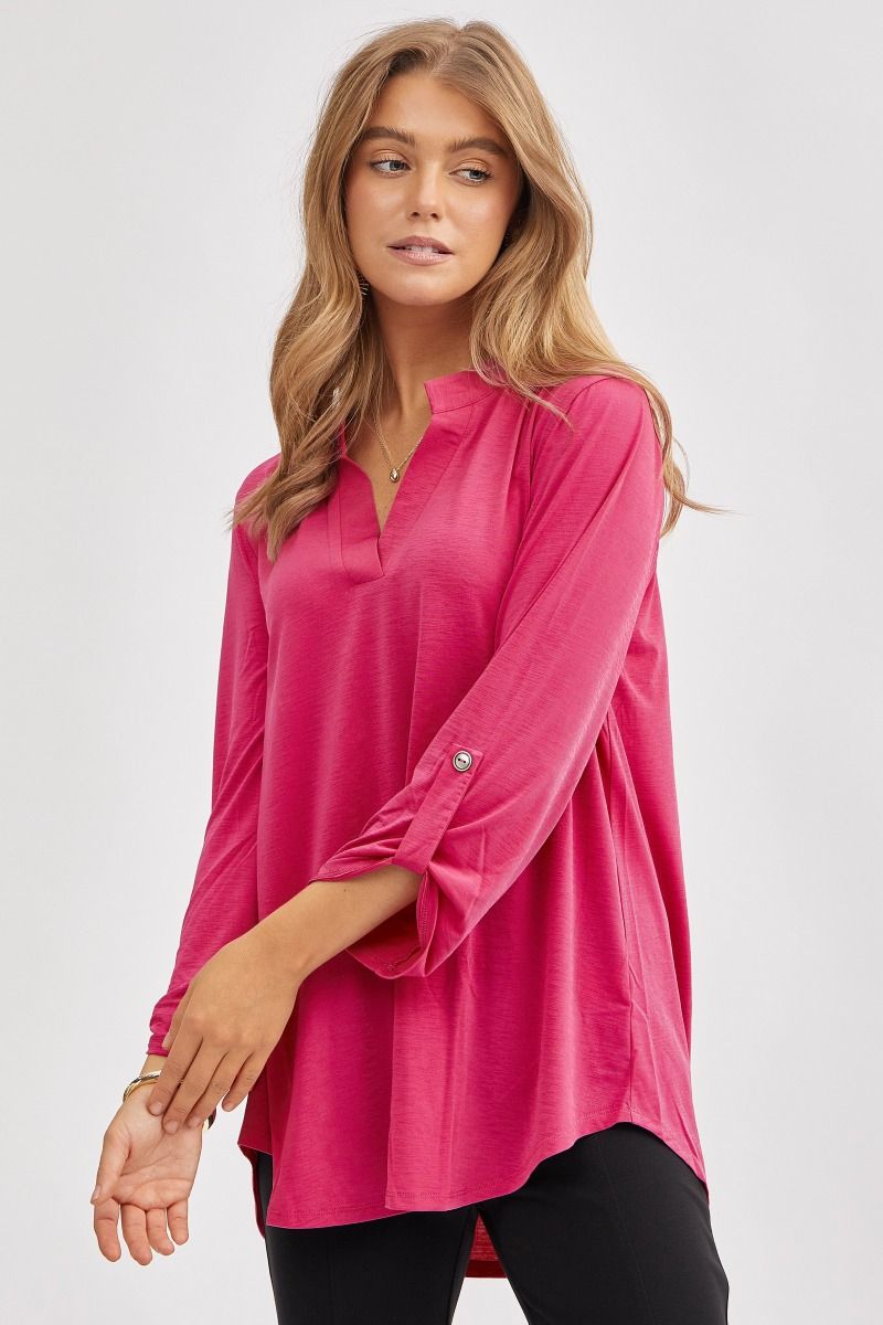 Flattering Fit 3/4-Sleeve Top   Shirts & Tops Joy & Country