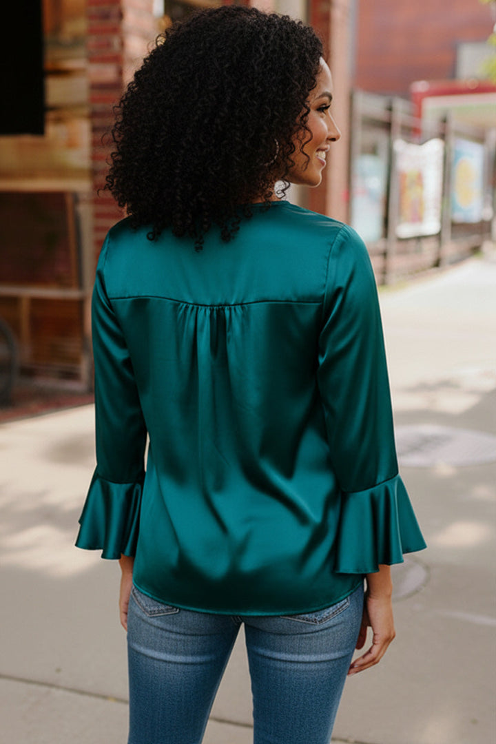 Teal Temptation Silk Blouse    Joy & Country