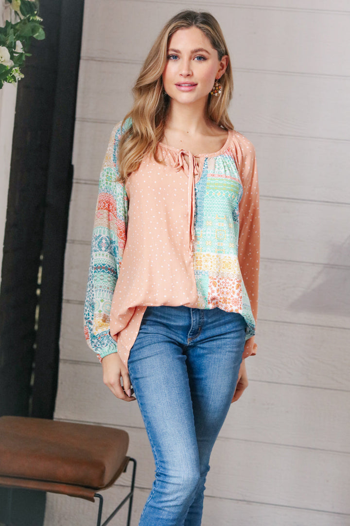 Front and Center Raglan Peasant Top