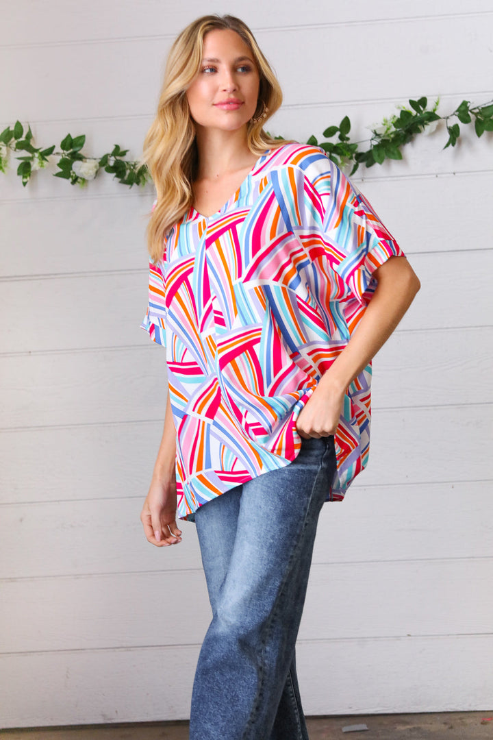 Fields of Color Geometric Oversized Top