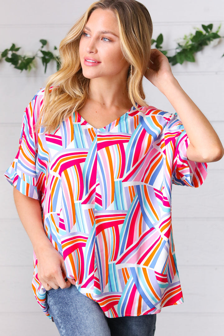Fields of Color Geometric Oversized Top