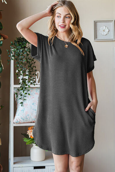 On The Move - Ribbed Tee Dress - Joy & Country