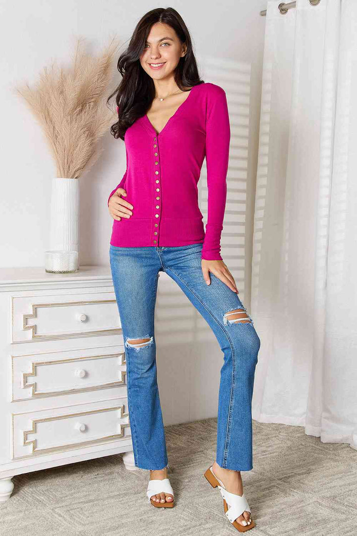 On The Town Cardigan - Magenta
