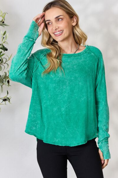 Brighter Days Cotton Top W/ Thumbholes - Kelly Green