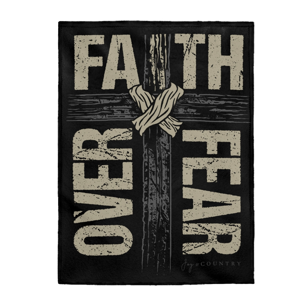 Faith Over Fear Cross Blanket - 3 sizes
