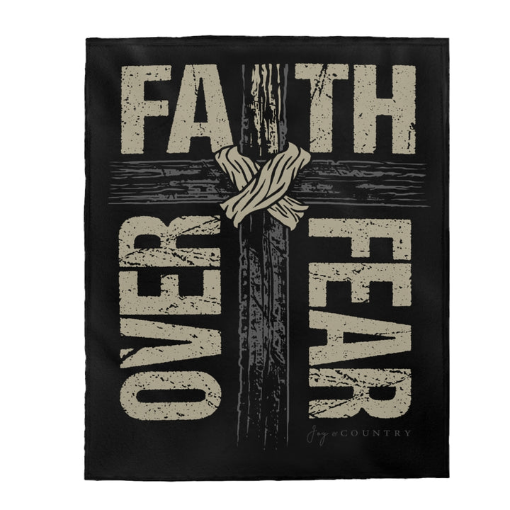 Faith Over Fear Cross Blanket - 3 sizes