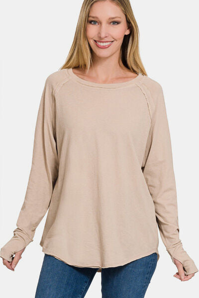 All-Day Comfort - Cotton Thumbhole Top