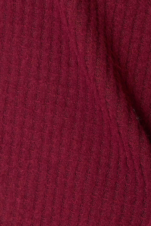 Unique Flair Waffle-Knit Top - Burgundy