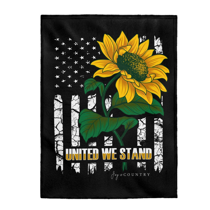 United We Stand American Flag With Sunflower Blanket - 3 sizes