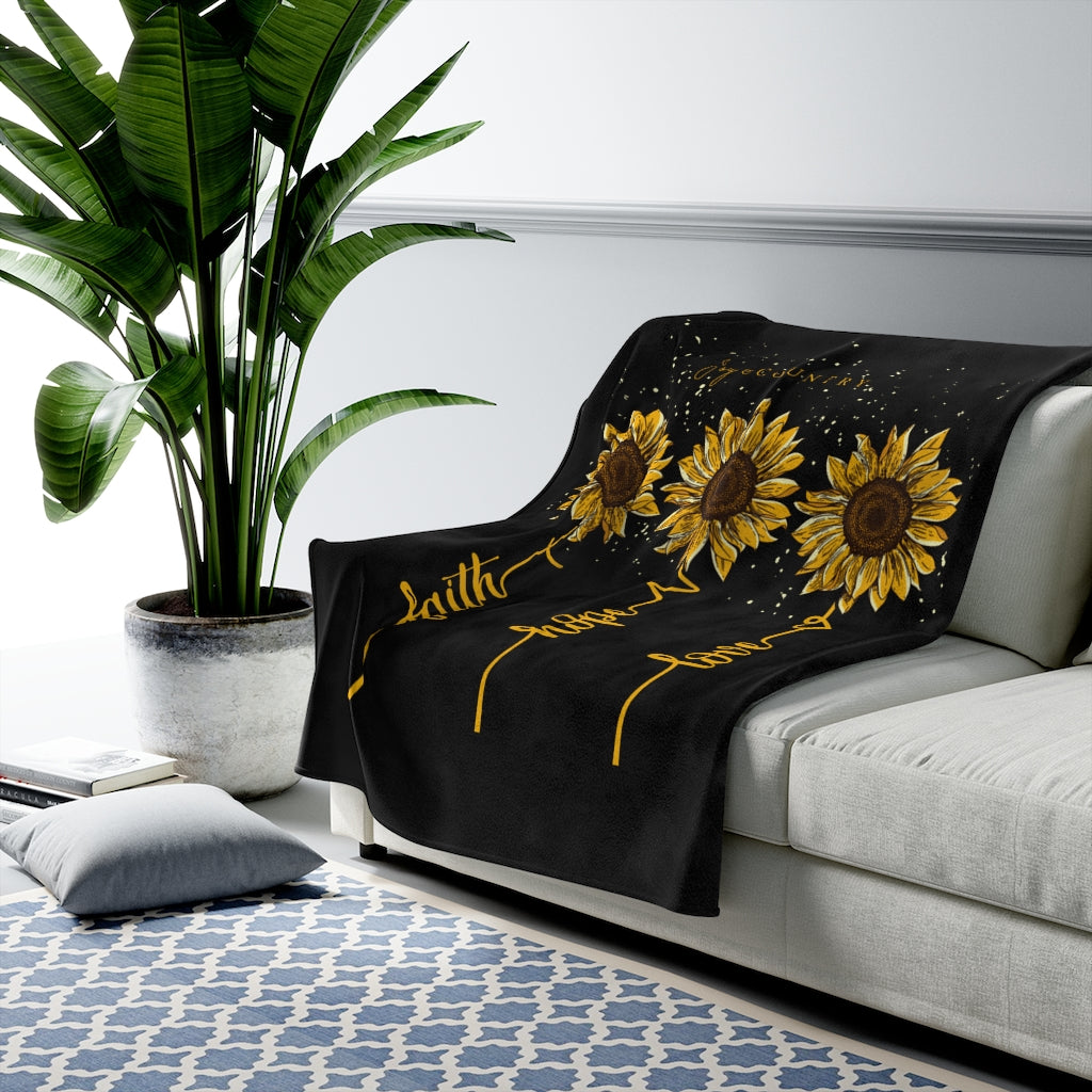 Faith, Hope & Love Sunflowers Blanket - 3 sizes