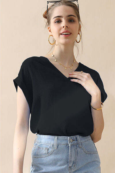 It's My Day Rolled-Sleeve Top (4 Colors)