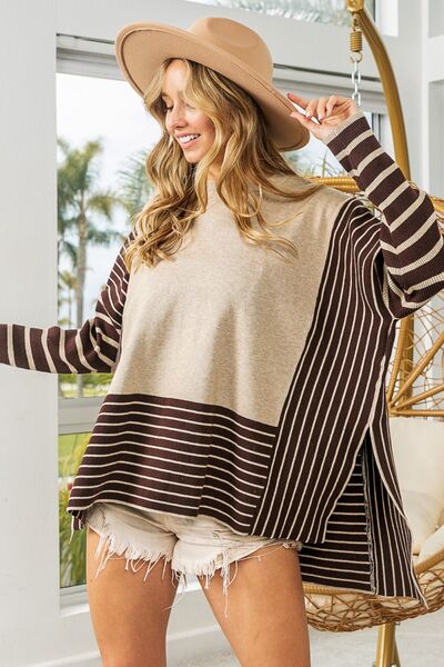 Style And Flair - Striped Contrast Top