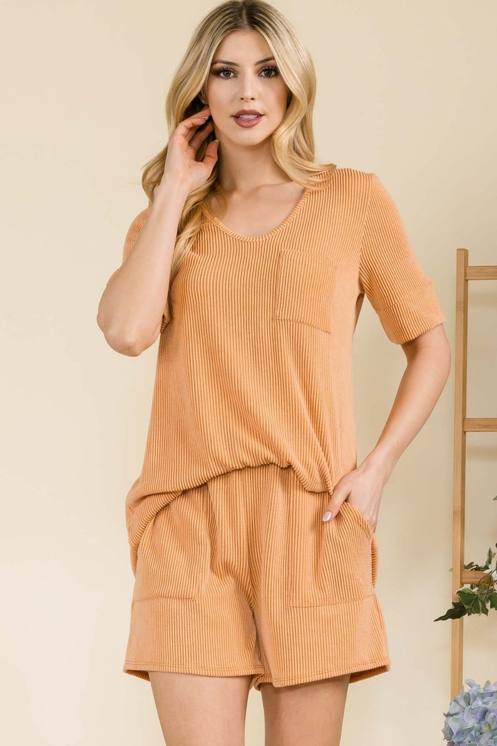 Ultimate Comfort - Ribbed Top and Shorts Set (5 Colors) - Joy & Country