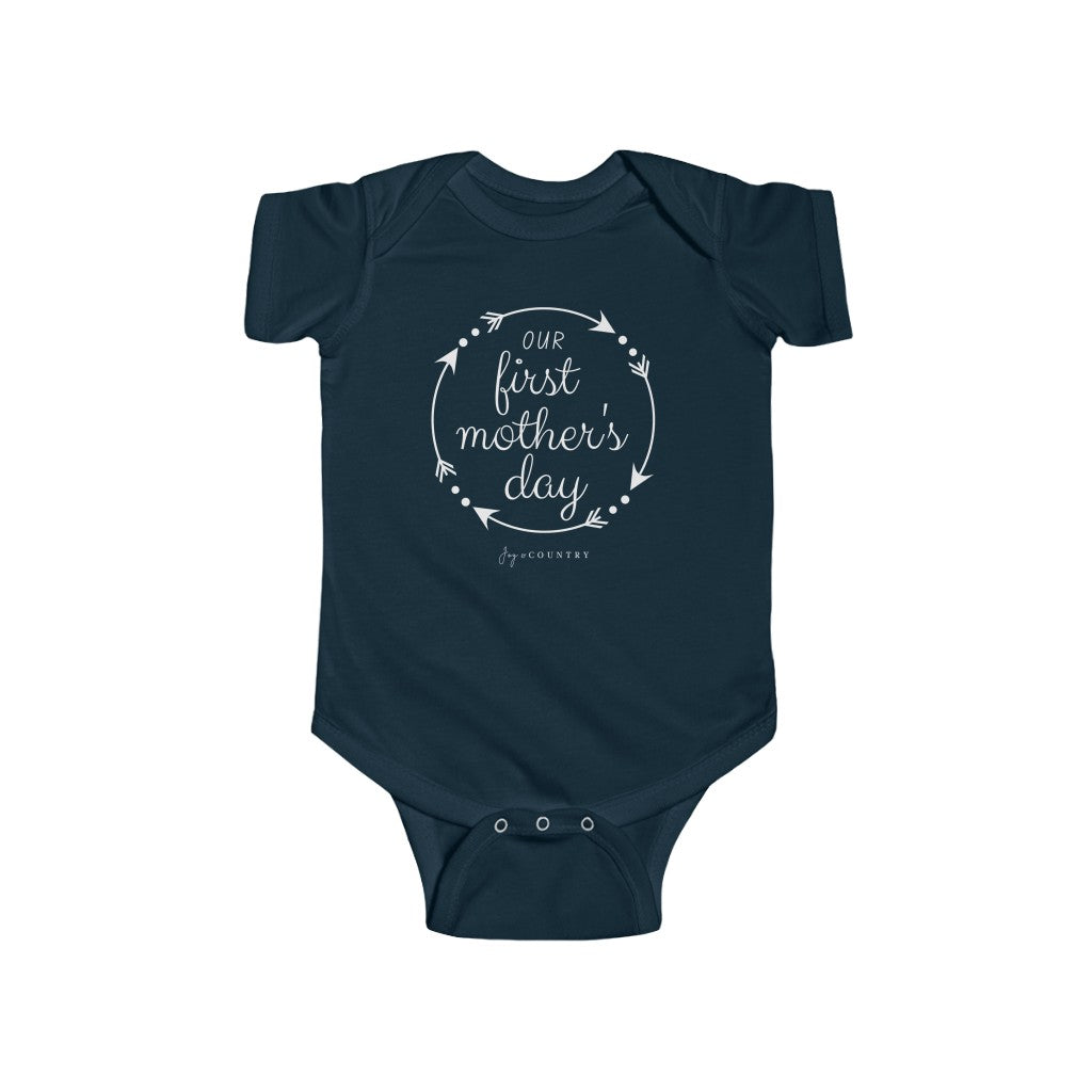 Our First Mother's Day - Infant Fine Jersey Bodysuit - Joy & Country