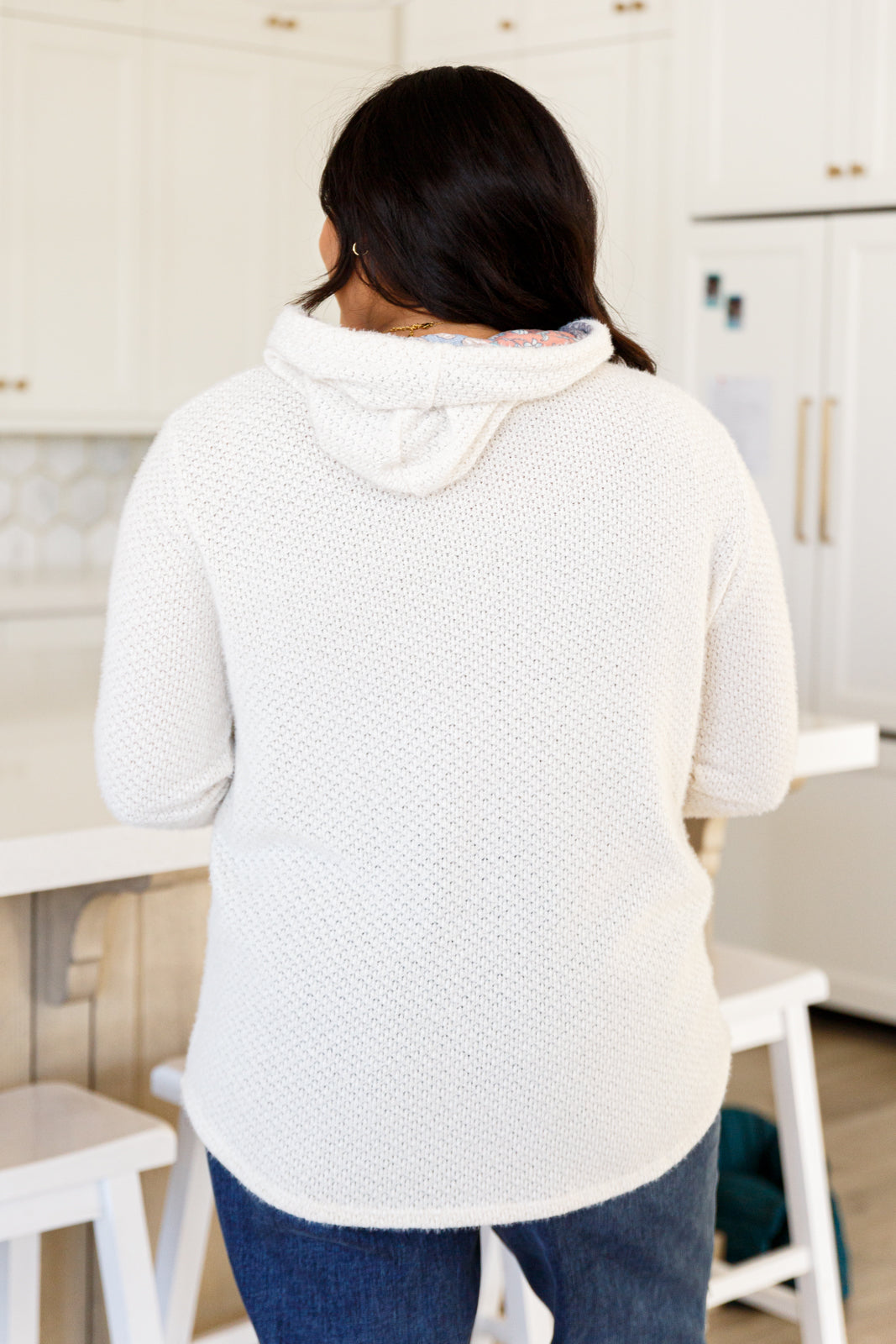 Living In Grace - Thumbhole Waffle-Knit Hoodie