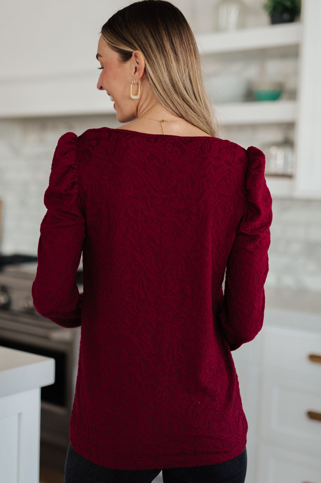 Simple Luxuries Ruched-Sleeve Top