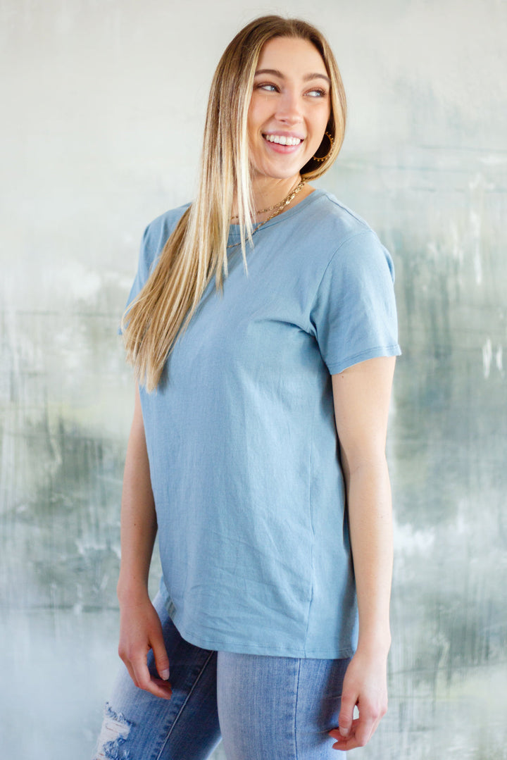 Sky Blue Relaxed Cotton Tee