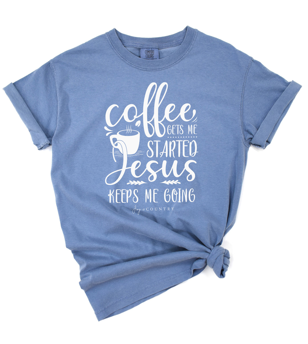 Coffee and Jesus - Premium Unisex Heavyweight Crew-Neck T-shirt - Joy & Country